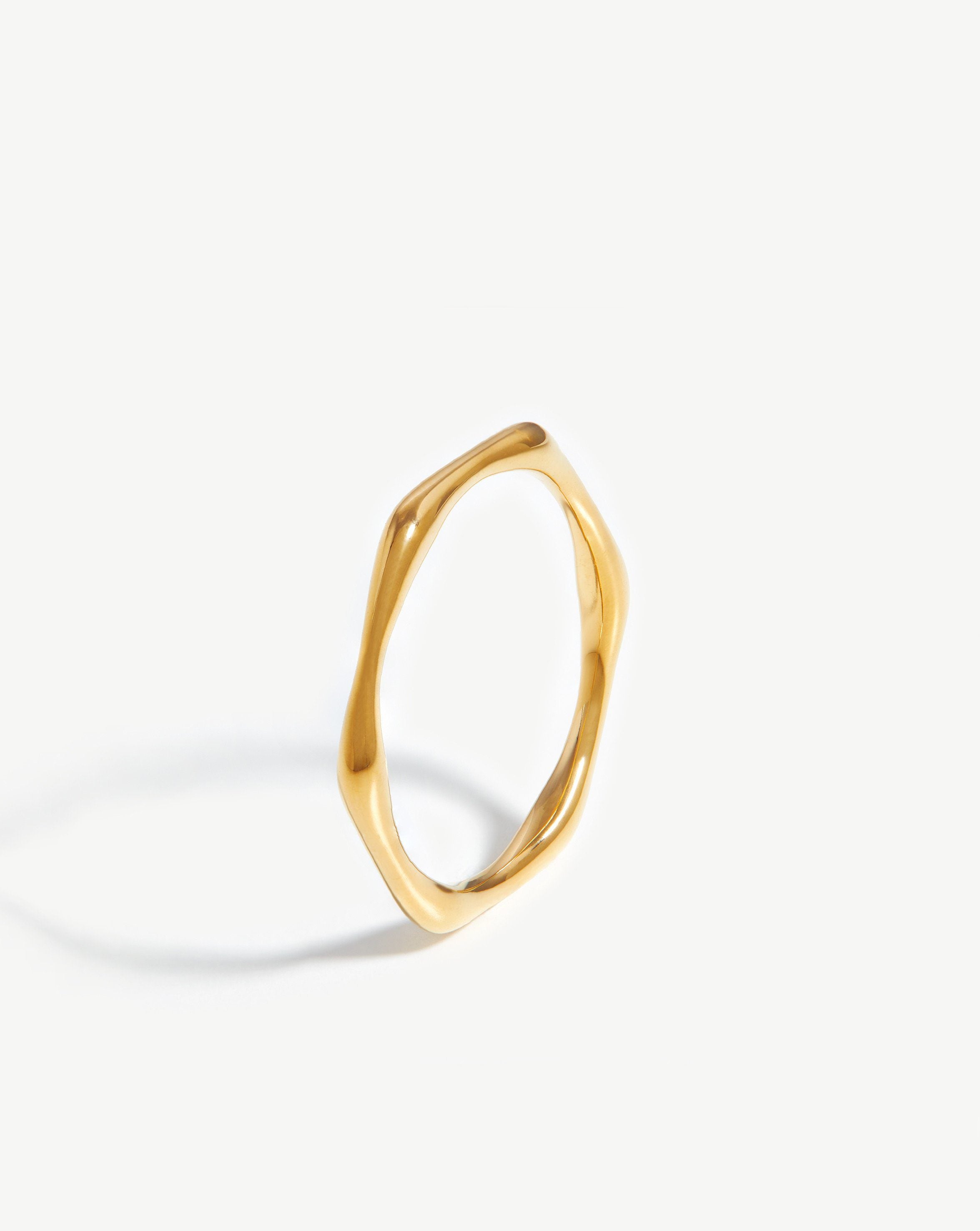 Thin Molten Ring Rings Missoma 18ct Gold Plated Vermeil H 