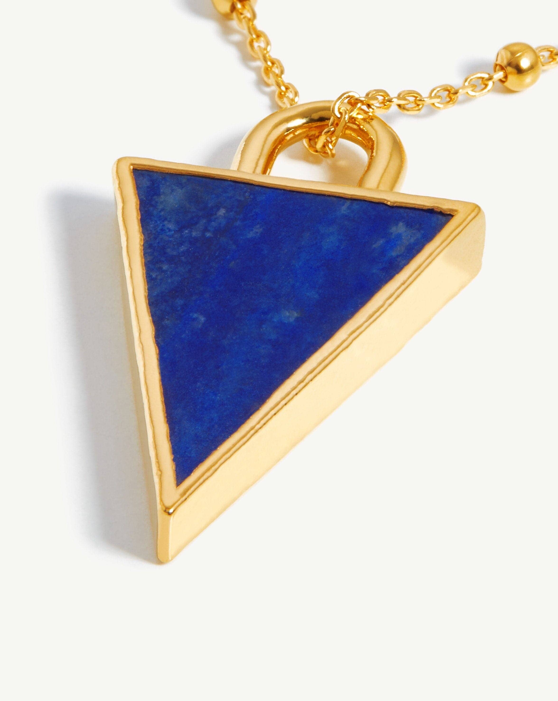 Triangle Pendant Chain Necklace | 18ct Gold Plated/Lapis Necklaces Missoma 