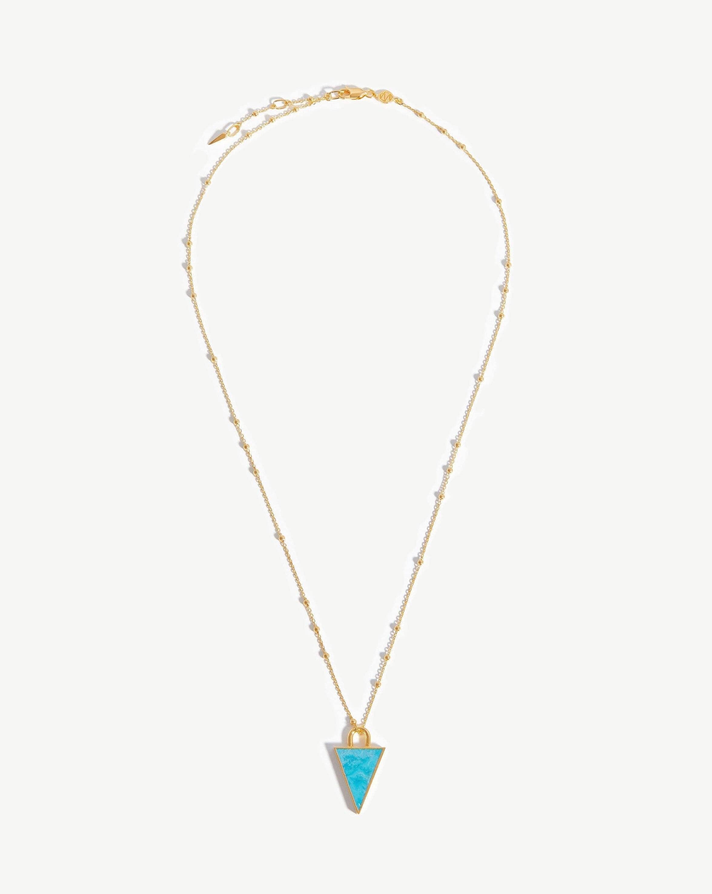 Triangle Pendant Chain Necklace | 18ct Gold Plated/Turquoise Necklaces Missoma 