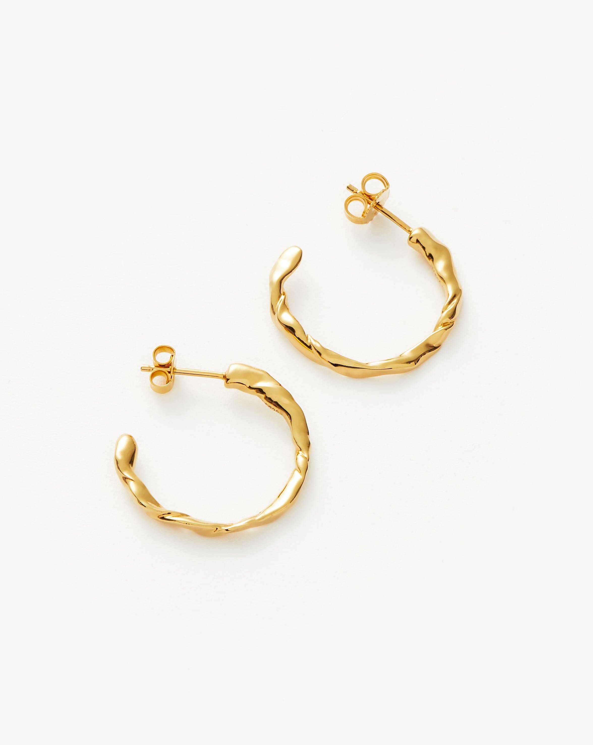 Twisted Medium Hoop Earrings | 18ct Gold Plated Vermeil Earrings Missoma UK Staging 