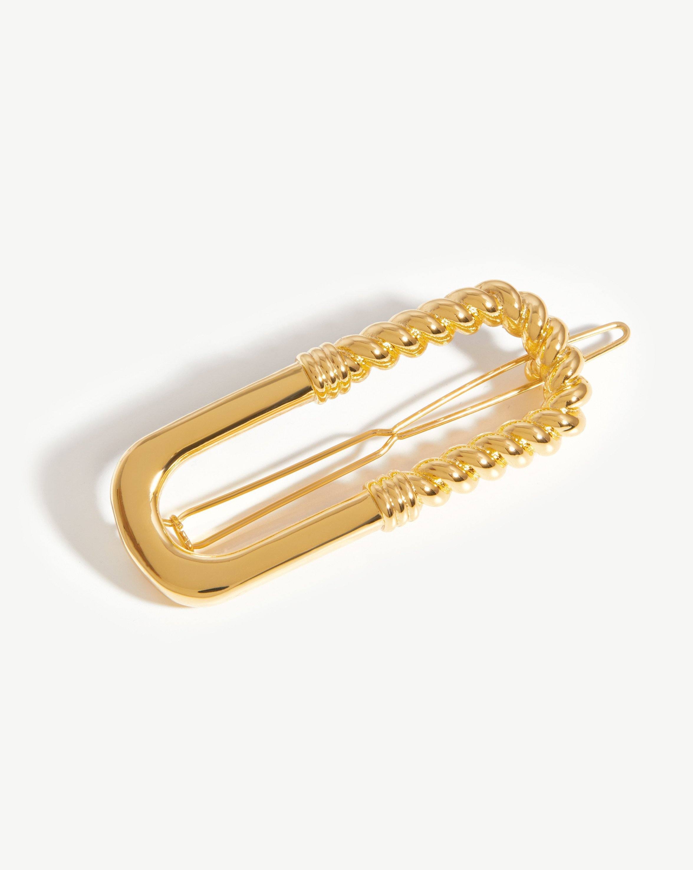 Twisted Rope Hair Clip Accessories Missoma 18ct Gold Plated 