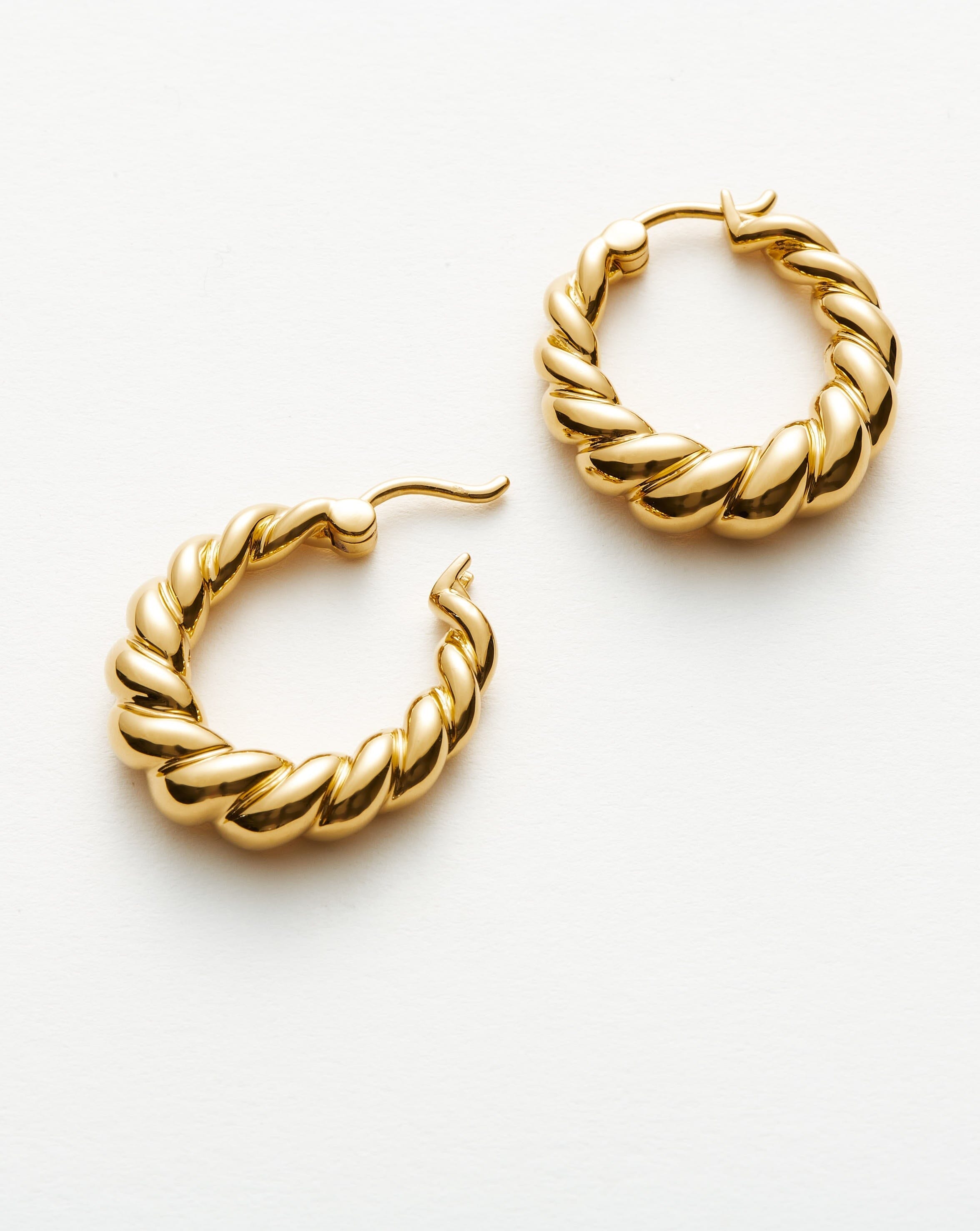 Twisted Tidal Medium Hoop Earrings | 18ct Gold Plated Earrings Missoma 