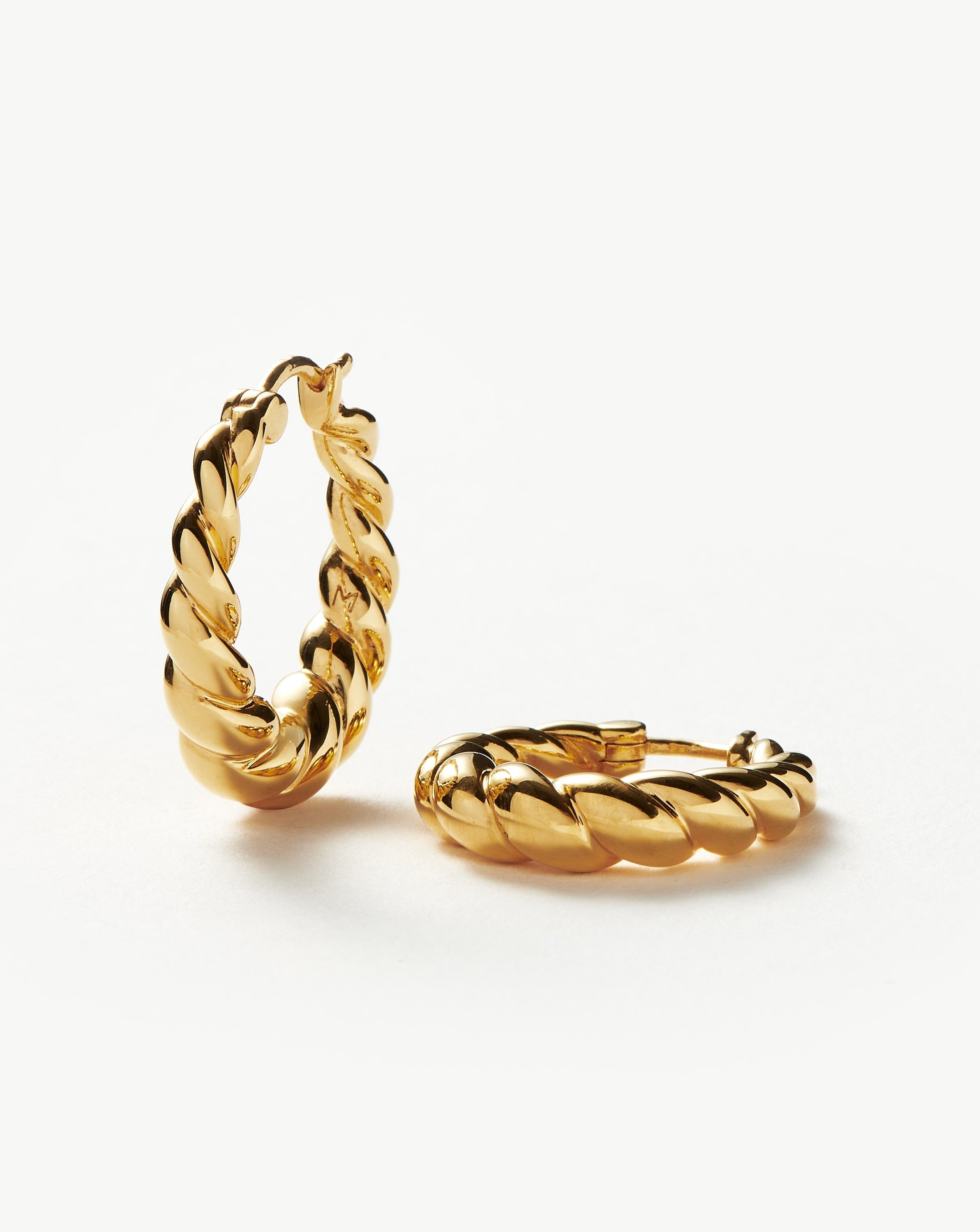 Twisted Tidal Medium Hoop Earrings | 18ct Gold Plated Earrings Missoma 