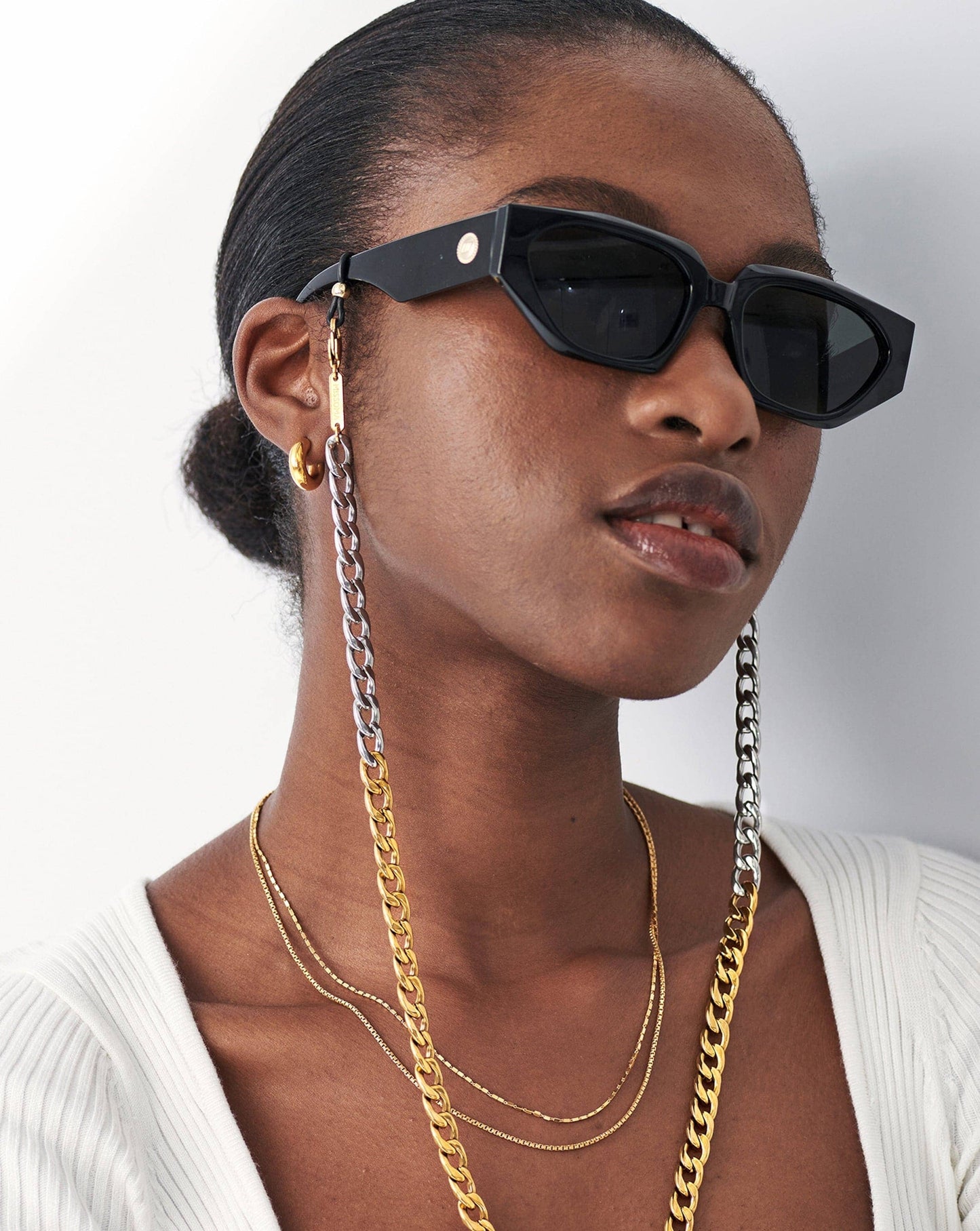 Two Tone Curb Eyewear Chain | 18ct Gold Plated/Silver Plated Accessories Missoma 
