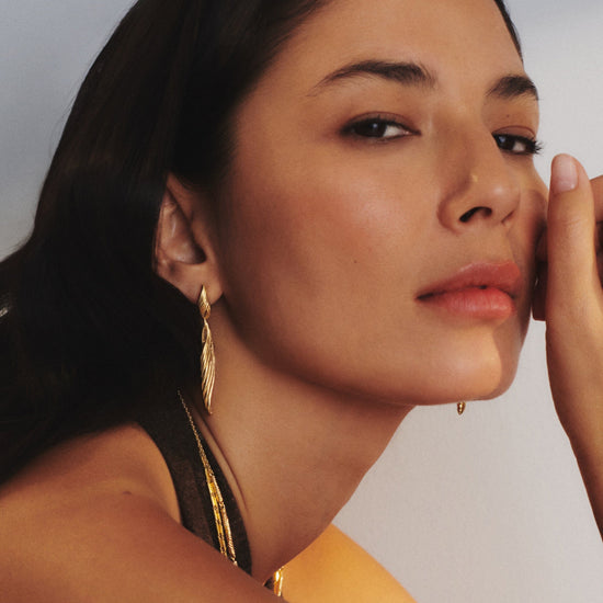 Wavy Ridge Double Drop Earrings Earrings Missoma 