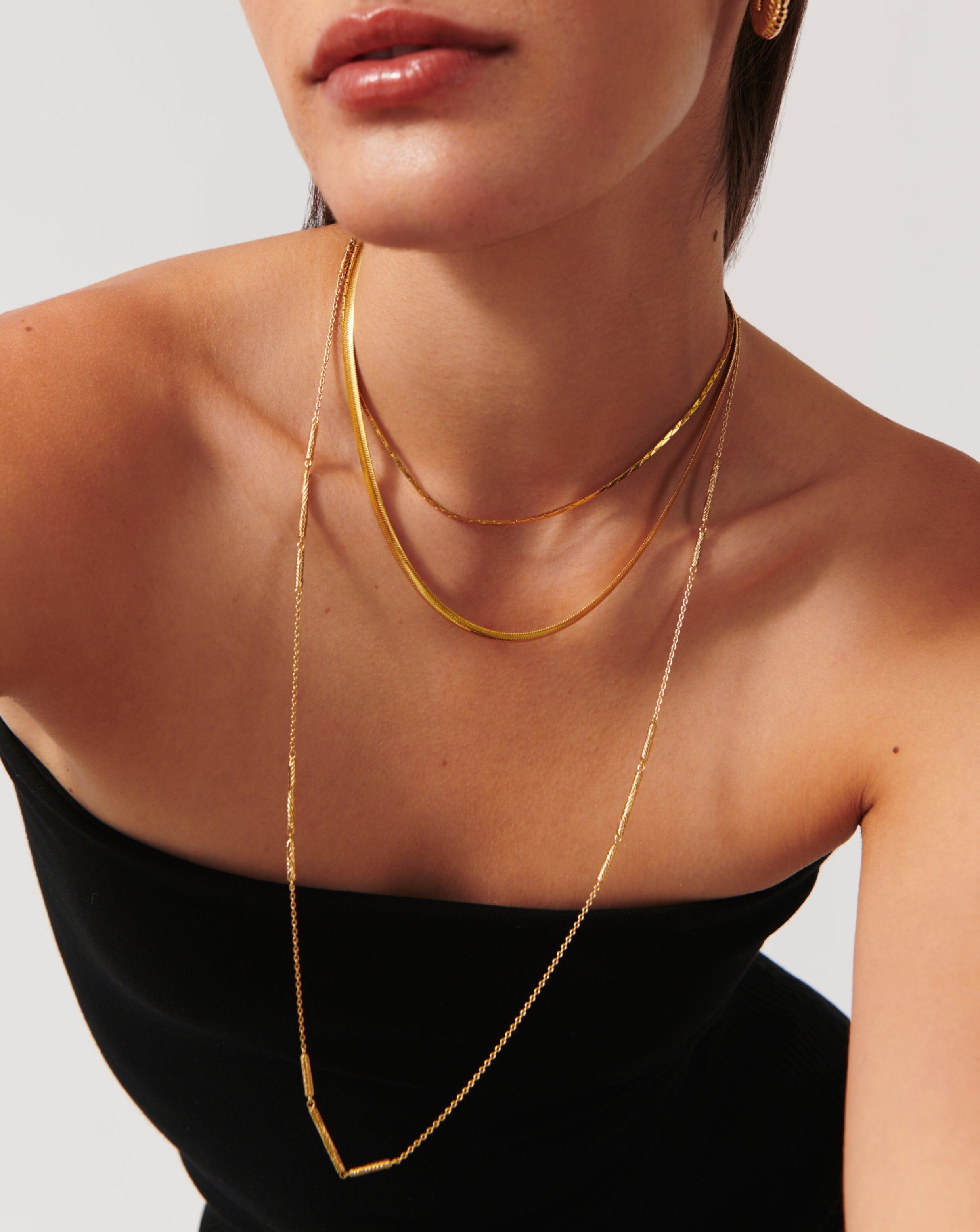 Wavy Ridge Extra Long Chain Necklace Necklaces