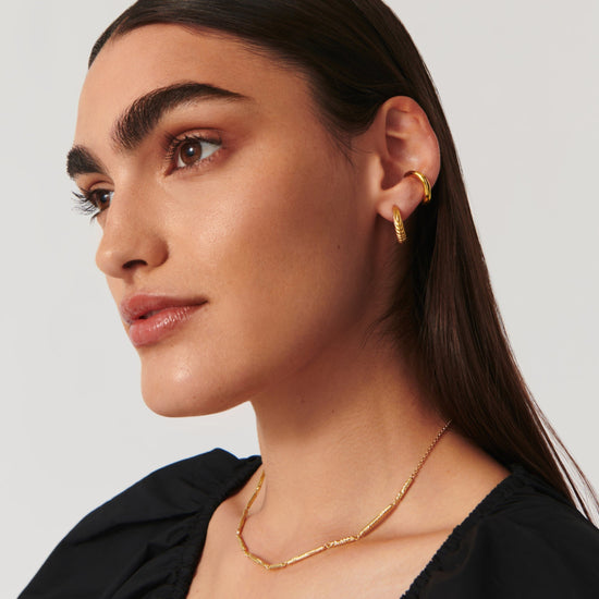 Wavy Ridge Small Hoop Earrings Earrings Missoma 