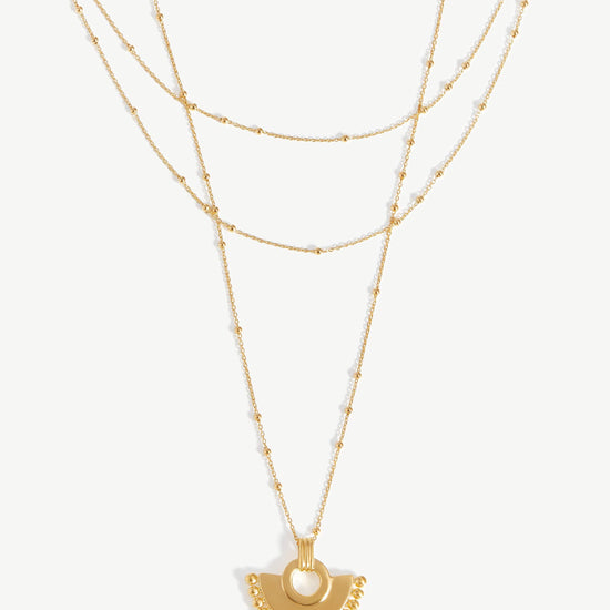 Zenyu Fan Chain Necklace Set | 18ct Gold Plated Vermeil Necklaces Missoma 