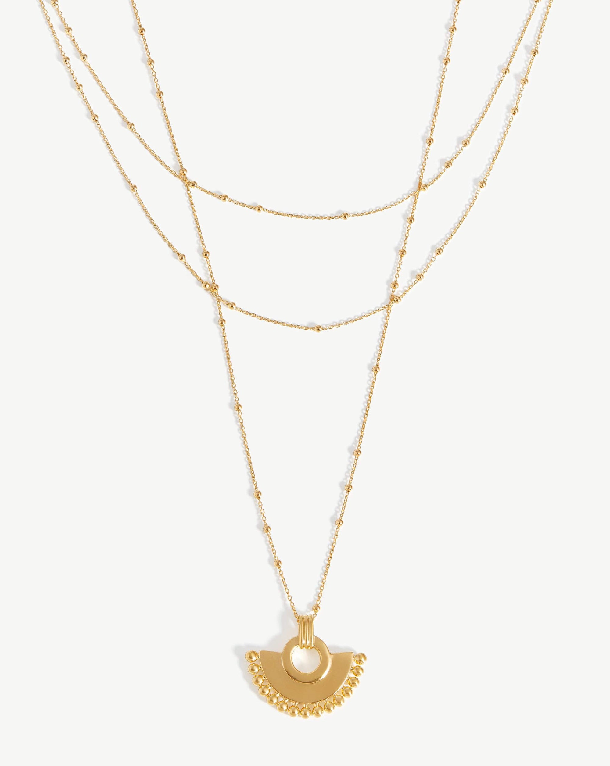 Zenyu Fan Chain Necklace Set 18ct Gold Plated Vermeil Missoma