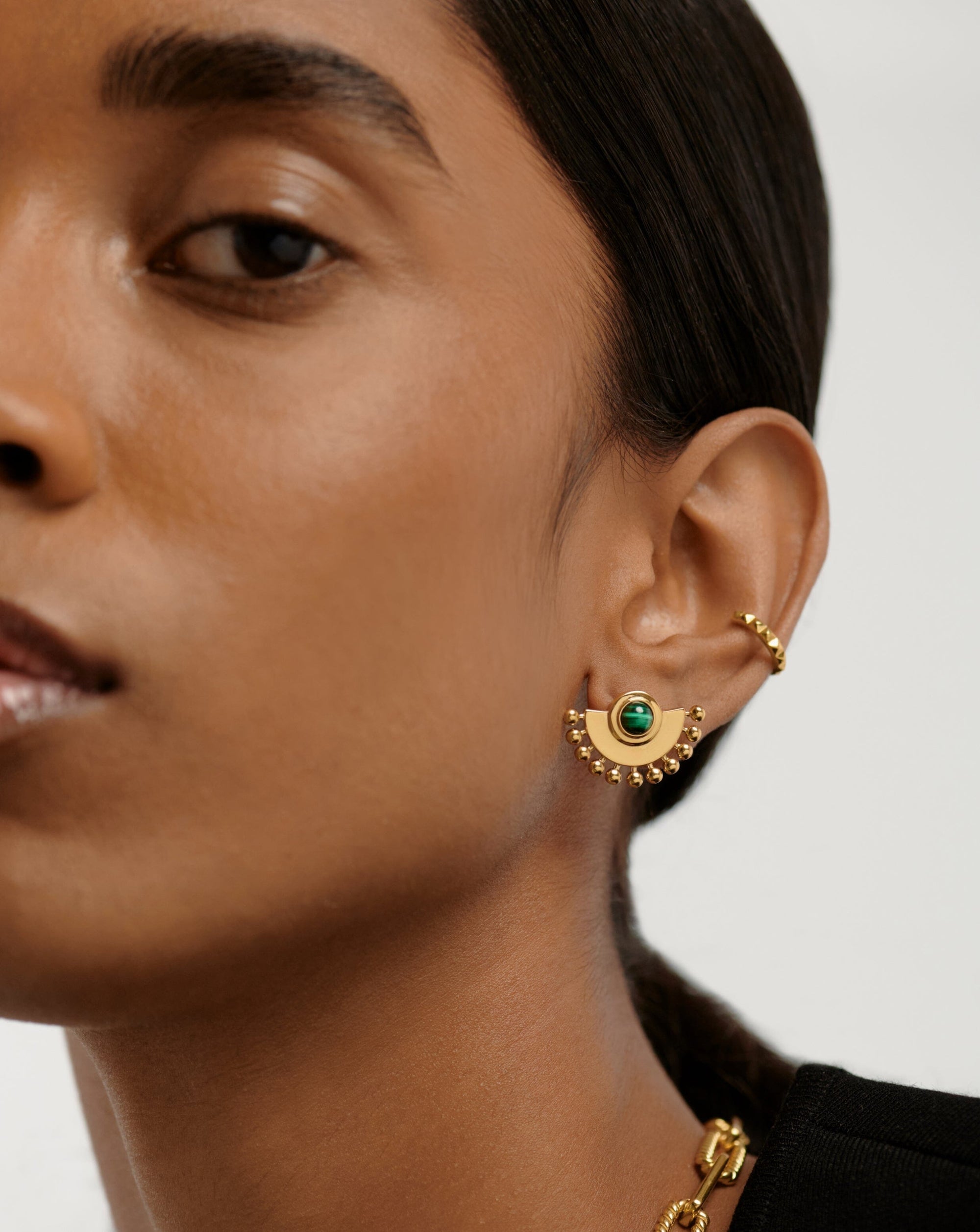 Zenyu Fan Gemstone Stud Earrings Earrings Missoma