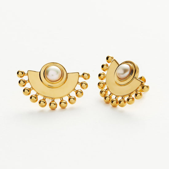Zenyu Fan Gemstone Stud Earrings Earrings Missoma 