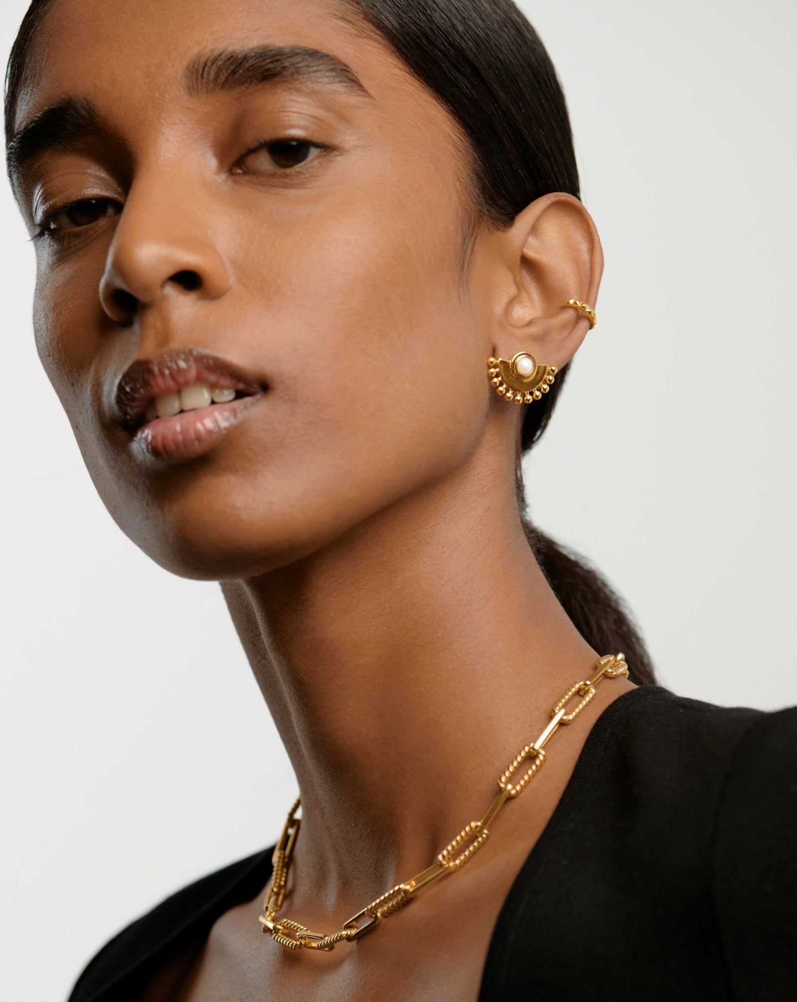 Zenyu Fan Gemstone Stud Earrings Earrings Missoma